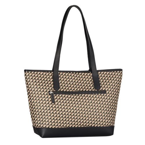 Tom Tailor női válltáska XENIA ZIP SHOPPER L fekete bézs