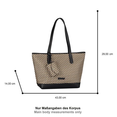 Tom Tailor női válltáska XENIA ZIP SHOPPER L fekete bézs
