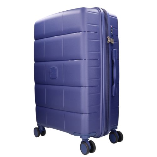 Benzi 5901 L kék nagy méretű bővíthető bőrönd