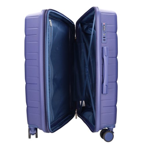 Benzi 5901 L kék nagy méretű bővíthető bőrönd