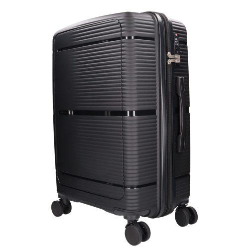 Benzi Barcelona 5899 M fekete közepes méretű bővíthető bőrönd