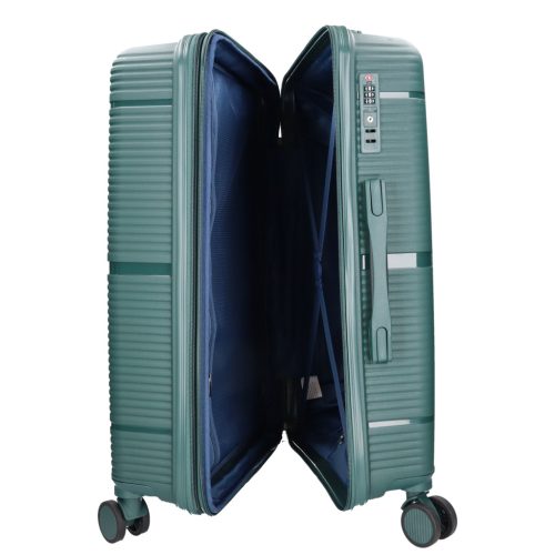 Benzi Barcelona 5899 M zöld közepes méretű bővíthető bőrönd