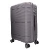 Benzi Barcelona 5899 M szürke közepes méretű bővíthető bőrönd