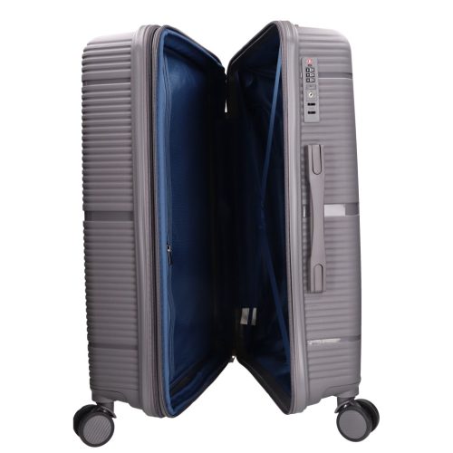 Benzi Barcelona 5899 M szürke közepes méretű bővíthető bőrönd