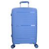 Benzi Barcelona 5899 M világos kék közepes méretű bővíthető bőrönd