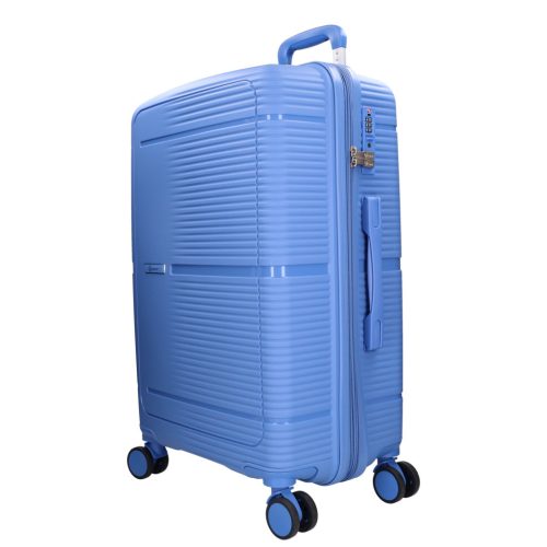 Benzi Barcelona 5899 L világos kék nagy méretű bővíthető bőrönd