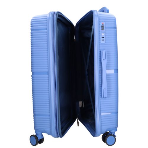 Benzi Barcelona 5899 L világos kék nagy méretű bővíthető bőrönd