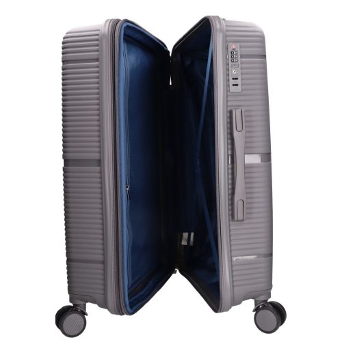 Benzi Barcelona 5899 L szürke nagy méretű bővíthető bőrönd