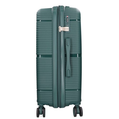 Benzi Barcelona 5899 L zöld nagy méretű bővíthető bőrönd