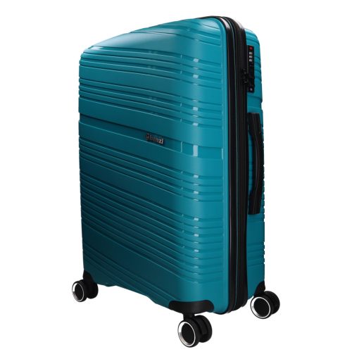 Benzi Malaga 5904 L zöld nagy méretű bővíthető bőrönd