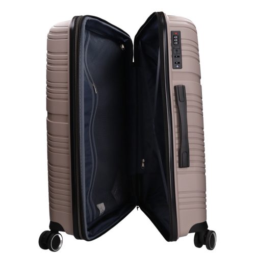 Benzi Malaga 5904 L szürke nagy méretű bővíthető bőrönd