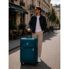 Travelite Priego L 4w petrol nagy bőrönd