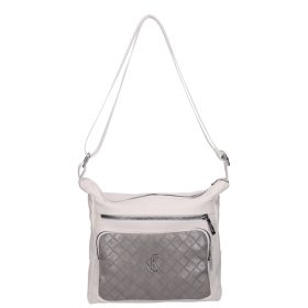 Karen 1750 fehér ezüst rostbőr táska