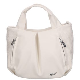 Karen 9512 fehér virág rostbőr táska