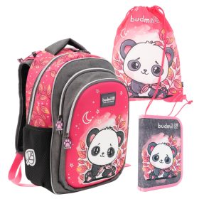Budmil pandás elsős iskolatáska szett