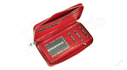 gregorio BC-119 piros lakk bőr női pénztárca