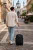 Travelite Kick Off 6922-01 fekete gurulós bővíthető kabinhátizsák