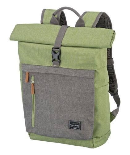Travelite 96310-80 zöld szürke laptoptartós rollup hátizsák