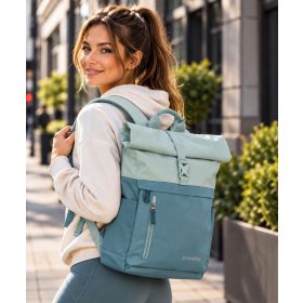 Travelite 96310-26 jégkék laptoptartós rollup hátizsák