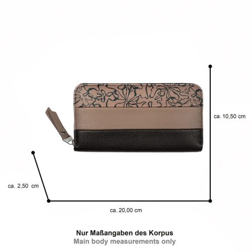 Tom Tailor pénztárca ELLEN LONG ZIP WALLET 2750 - 114 drapp virág