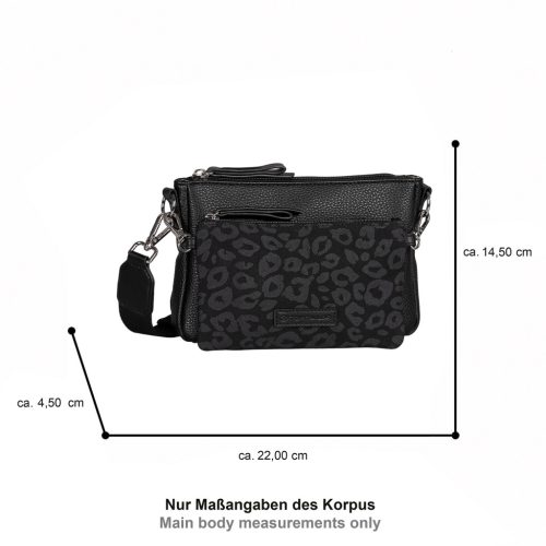 Tom Tailor női oldaltáska JAMILA CROSS BAG XS 5012 - 118 - leo black