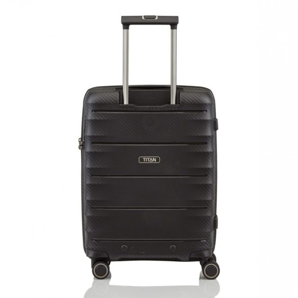 Bőrönd TITAN Highlight S fekete 4 kerekű extra könnyű kabin bőrönd