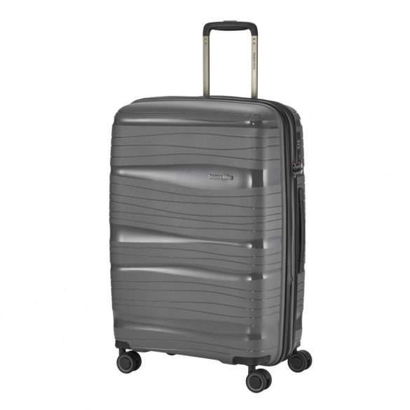 Bőrönd TRAVELITE Motion M antracit 4 kerekű bővíthető közepes bőrönd