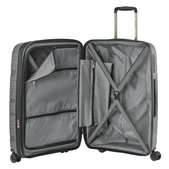 Bőrönd TRAVELITE Motion M antracit 4 kerekű bővíthető közepes bőrönd