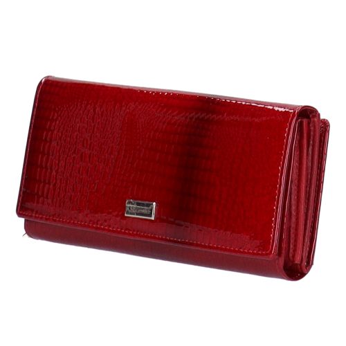 Kroko Mander J11-021 piros hátul kártyatartós lakk bőr női pénztárca