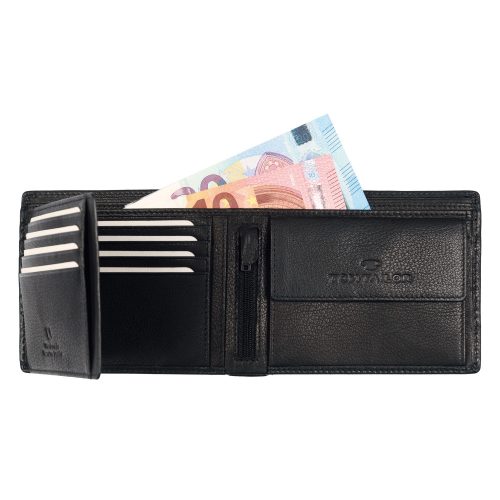 TOM TAILOR 25302-60 Fekete bőr férfi pénztárca