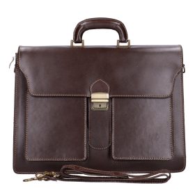 Aktatáska 1738 Bőr 3 rekeszes sötét barna nagy zseb