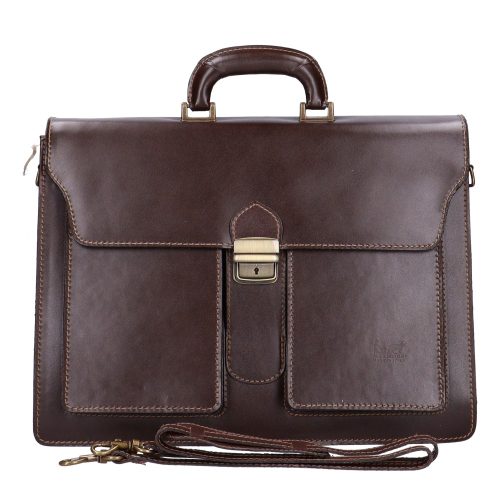 Aktatáska 1738 Bőr 3 rekeszes sötét barna nagy zseb