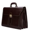 Aktatáska 1738 Bőr 3 rekeszes sötét barna nagy zseb