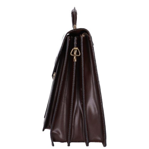 Aktatáska 1738 Bőr 3 rekeszes sötét barna nagy zseb