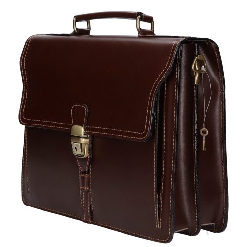 Aktatáska 1722 Bőr 2 rekeszes sötét barna kisebb