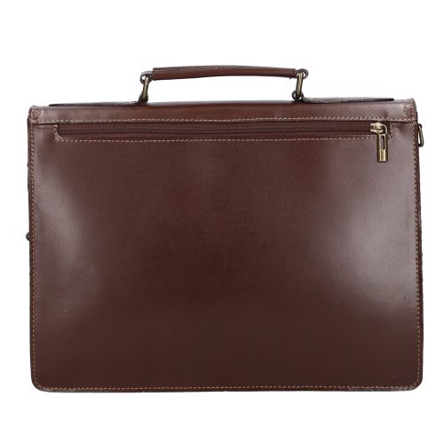 Aktatáska 1722 Bőr 2 rekeszes sötét barna kisebb