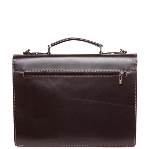 VALÓDI BŐR 2 rekeszes barna nagy férfi aktatáska