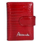 Alessandro 01-81 piros lakk bőr női kártyatartó