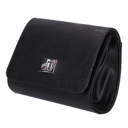 Táska Karen D 384 Fekete virág rostbőr női alkalmi