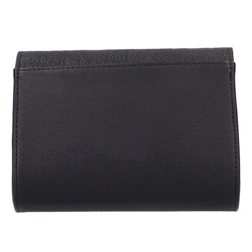 Táska Karen D 384 Fekete virág rostbőr női alkalmi