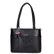 KAREN 2248 Fekete Virág rostbőr női táska