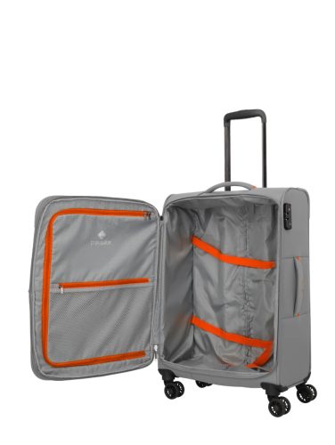 Travelite Umbria M Smoky grey bővíthető közepes méretű bőrönd