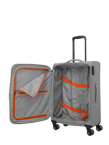 Travelite Umbria M Smoky grey bővíthető közepes méretű bőrönd