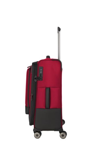 Travelite Crosslite M 4w piros közepes bőrönd