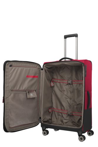 Travelite Crosslite L bővíthető nagy méretű bőrönd piros