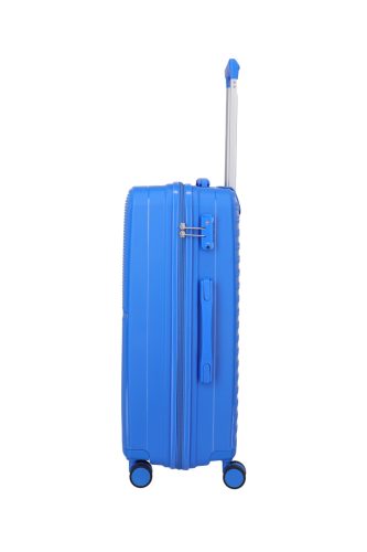 Travelite Pacific M 4w kék közepes bőrönd