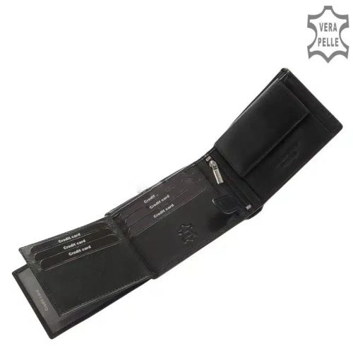 Férfi pénztárca valódi bőrből Giultieri BLC1021 Fekete