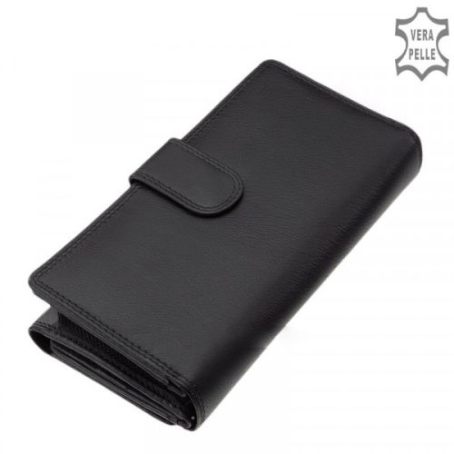 La Scala DCO452 fekete hátul kártyatartós bőr női pénztárca