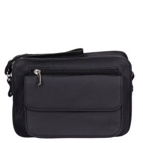 Autóstáska férfi 118-0029 Fekete bőr fedeles 