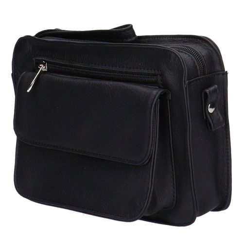 Autóstáska férfi 118-0029 Fekete bőr fedeles 